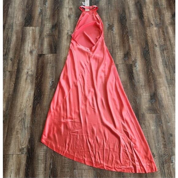 Retrofete Sabrina Dress Coral Size Medium Halter Open Back NWT Maxi Sleeveless - Picture 8 of 14